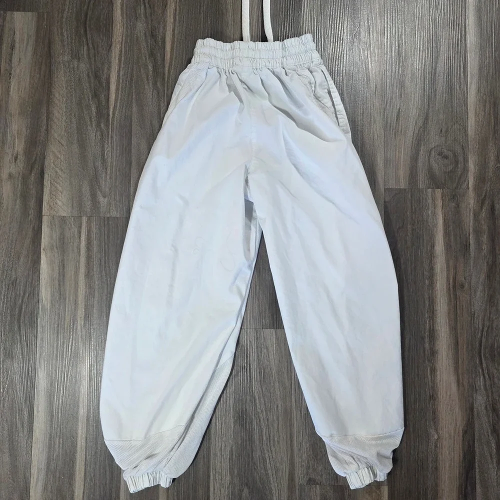 Nike Kids White Mesh Panel‎ Track Pants Joggers Woven Drawstring S 0720